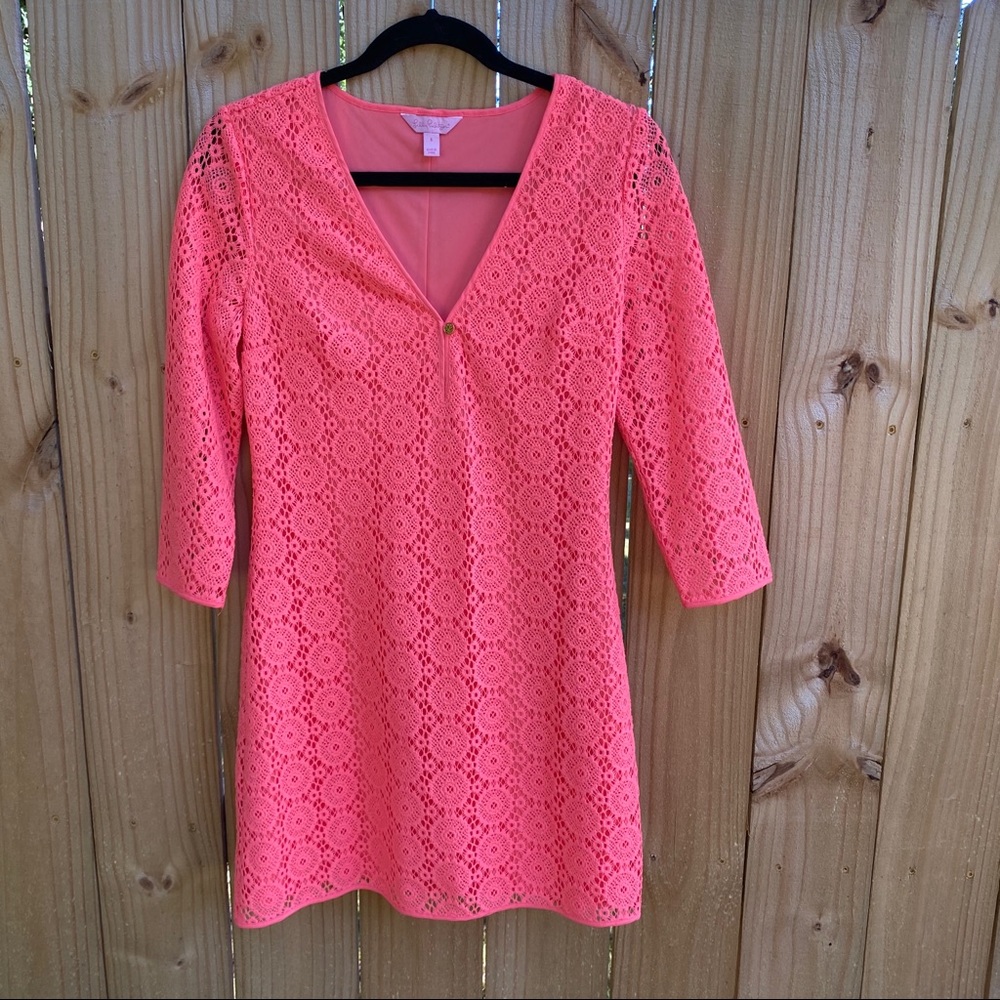 LILLY PULITZER Lamora Long Sleeve Lace Tunic Dress